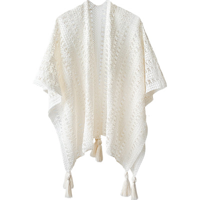 民网风镂空披肩旅游穿搭