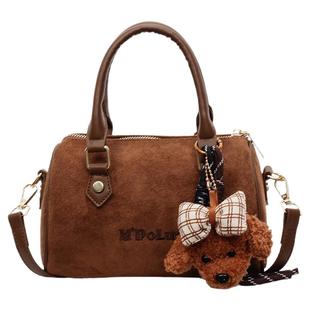 超火小众复古麂皮绒包包女2025新款休闲百搭斜挎包时尚手提枕头包