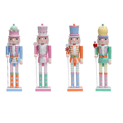 实木北欧马卡龙胡桃夹子摆件