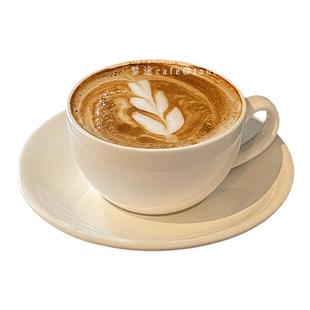 简约纯白咖啡杯碟ins风下午茶拿铁杯卡布奇诺拉花杯热美式马克杯