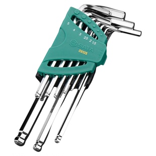 世达内六角扳手套装球头梅花型公英制内6角螺丝刀9件套内六方工具