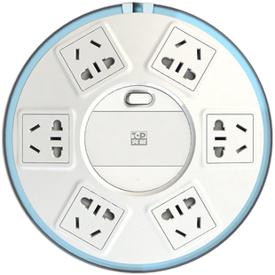 突破防雷防电涌插座TZ-PCSR21圆形飞碟插排过载保护USB充电接线板