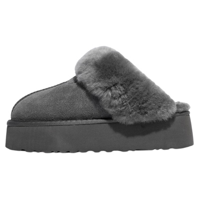 「鞋登」2025冬新款雪地靴女皮毛一体羊毛口加绒厚底外穿包头半拖