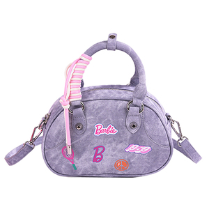 Barbie芭比官方正品时尚包包斜跨包女生单肩包马鞍包手提包腋下包