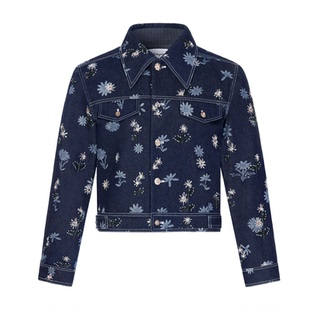 星朵 重工亮片刺绣复古宽松牛仔短夹克 山谷少年独立设计师男装