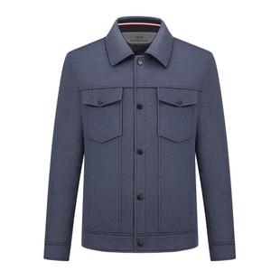 【高端羊绒】金利来GY夹克男经典款春秋季男款上衣羊毛男士外套