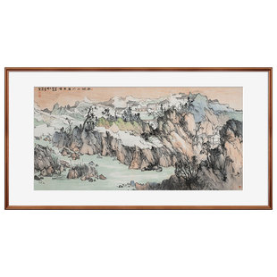 风色新中式客厅山水风景国画书房玄关装饰画中美协画家原创真迹