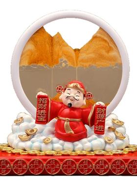 财神爷流沙摆件招财开业礼物