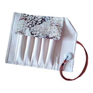 包邮一叶知秋手作漫山樱雨进口西阵织钢笔帘手工布艺便携收纳笔袋