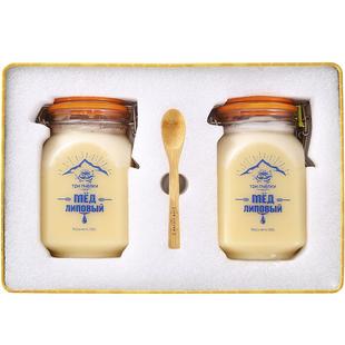 特里普乔卡椴树蜜礼品盒俄罗斯原装进口蜂蜜天然1000g*2瓶/盒