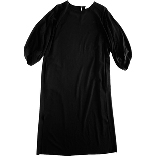 【新品】素然WHM 春夏女士复古气质质感垂坠府绸花苞袖连衣裙
