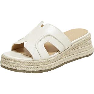 百思图2026夏季新款草编厚底一字拖休闲度假外穿女拖鞋F2112BT6