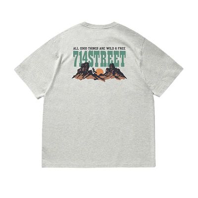 714street戈壁前后印花短袖T恤