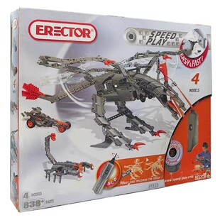 Meccano 合金拼装积木儿童益智电动机器人翼龙战车战斗机飞船玩具