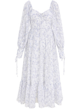 法式碎花雪纺连衣裙仙女裙