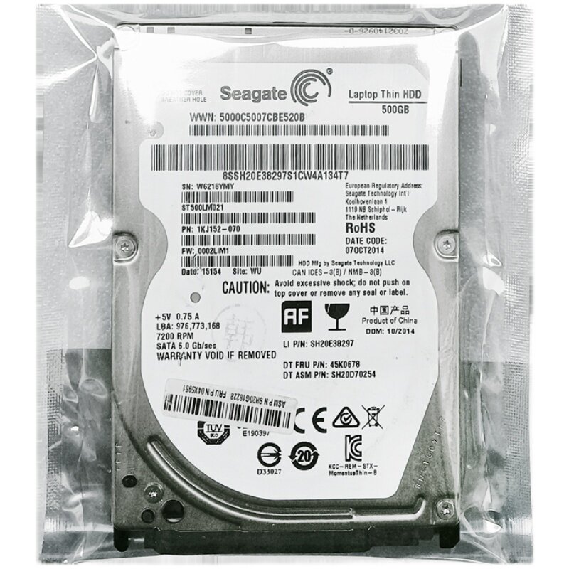 笔记本硬盘500G黑盘7200转7MM