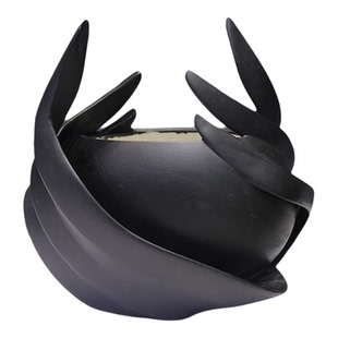 北欧简约现代轻奢样板间软装饰品羽翼花瓶摆件黑白色砂岩抽象花器