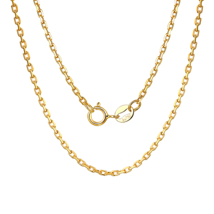 私意18k金项链素链彩色玫瑰金黄金白金锁骨链纯K金十字链弹簧扣