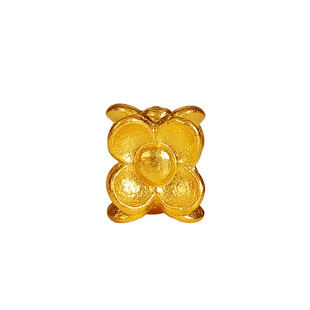 老克勒古法黄金隔珠配珠足金手链手串diy配件花朵转运珠散珠配饰