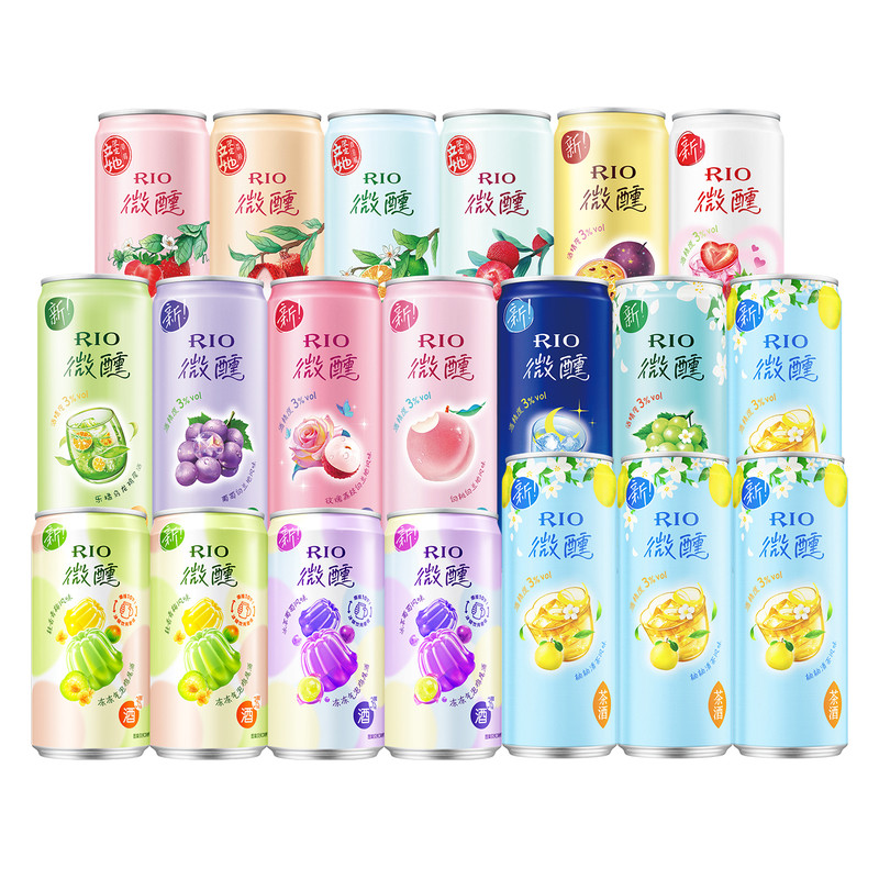 新品RIO锐澳预调鸡尾酒低度果酒微醺全家福250ml330ml20罐柚子酒