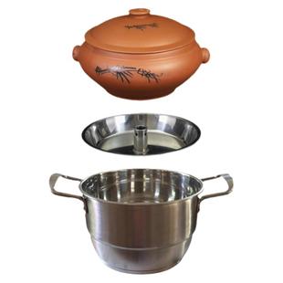 云南特色陶瓷汽锅鸡气锅家用食品接触用不锈钢锅蒸盘密封圈底锅用