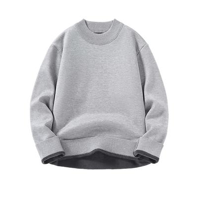 真维斯灰色加绒毛衣男冬季加厚