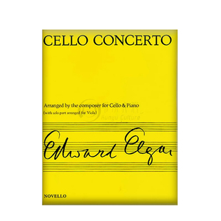 埃尔加 中提琴协奏曲op85 附钢伴 原版乐谱书 Elgar Concerto Arranged for Viola HL14010097