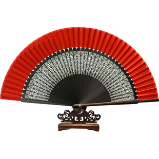 大红扇子红色折扇易开合舞蹈扇古风汉服旗袍走秀跳舞小折叠扇子