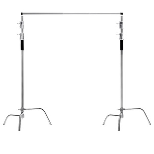 摄影背景架不锈钢魔术腿模特拍照背景布支架3.3米伸缩杆横杆背景架子 绿幕影棚布置网红直播间道具背景支架