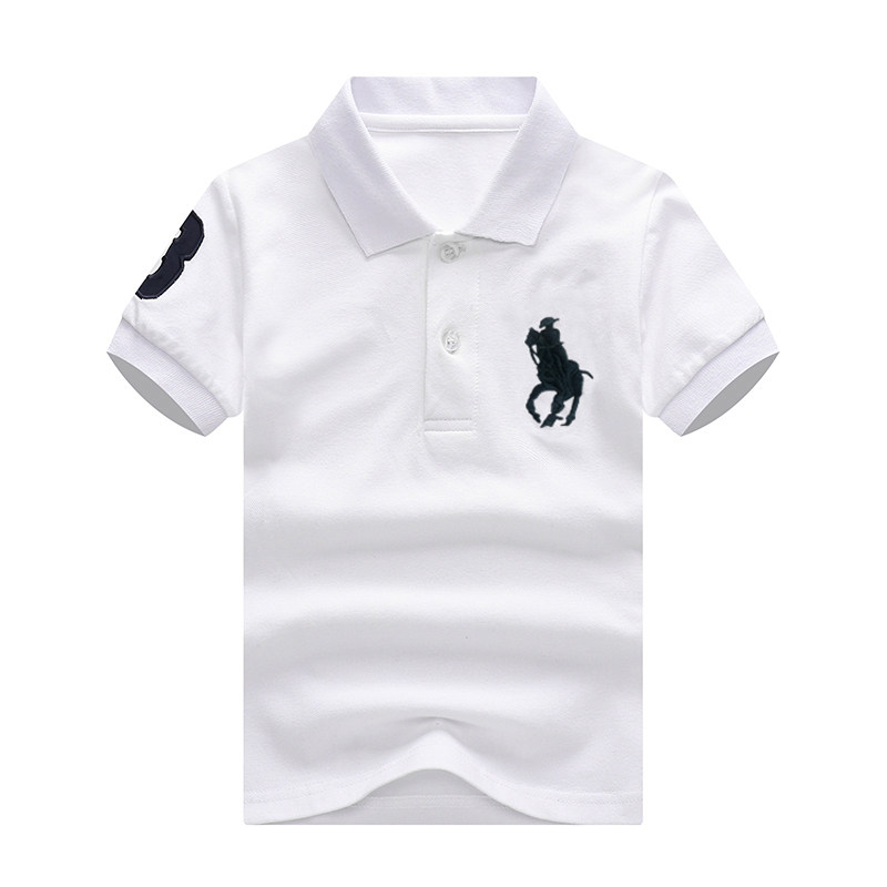 儿童纯棉短袖t恤翻领polo衫校服