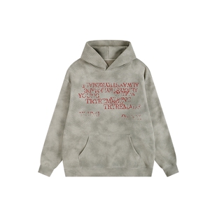 ATRY连帽卫衣男款国潮牌秋冬美式高街复古水洗休闲加绒情侣帽衫女
