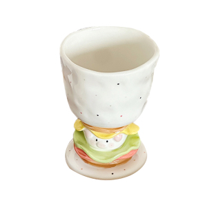 可爱立体汉堡猪猪高脚杯家用马克杯大容量咖啡杯生日礼物女生水杯