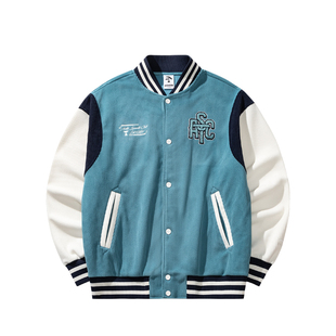 安踏美式棒球服外套男女冬季新款情侣宽松加绒夹克上衣152548722