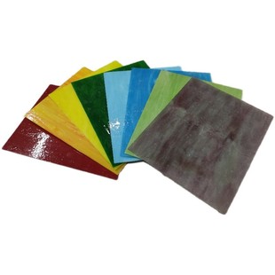 剪贴画DIY蒂凡尼马赛克镶嵌画素材彩色云母玻璃大片15X19cm