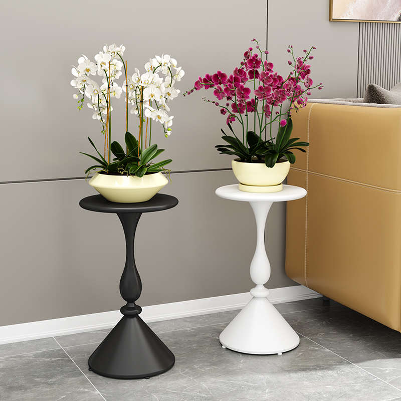 铁艺客厅落地式花盆架 单层花架 边几沙发边角几 床头小圆桌茶几