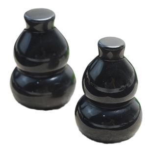 如鸿天然彩虹眼黑曜石葫芦摆件大号家居风水饰品礼物黑色水晶石头