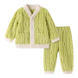 巴拉巴拉儿童家居服男童女童睡衣套装珊瑚绒保暖加厚2025冬季新款