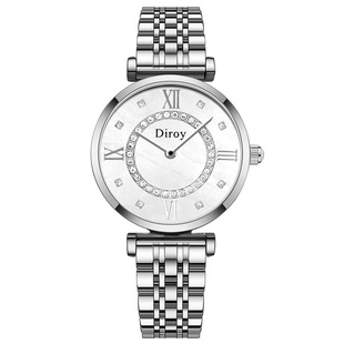 Diroy迪罗伊【情人节礼物】摩天轮女士手表轻奢镶钻腕表送老婆