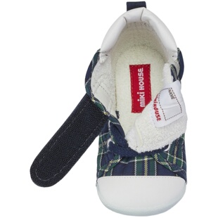 MIKIHOUSE23新款男女英伦格纹一段二段学步鞋日本制13-9301-496