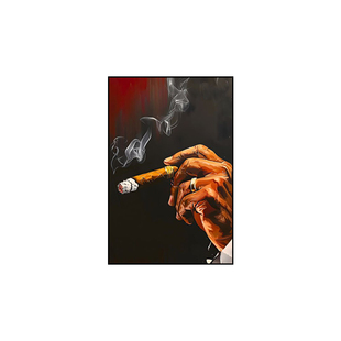 雪茄装饰画威士忌酒吧包房清吧KTV复古音乐餐吧餐厅挂画灯画灯箱