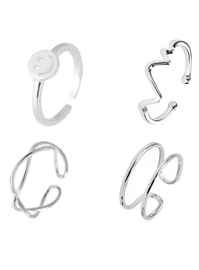 韩国饰品日韩潮人弯曲纯银食指