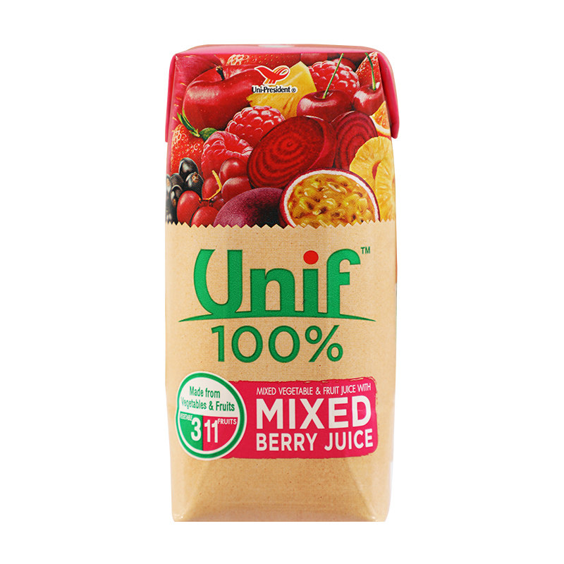 【3盒】Unif泰国统一多种莓果蔬菜胡萝卜甜菜根复合果蔬汁200ml