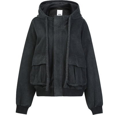 连帽卫衣GUUKAHERO复古短款