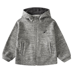 男童加绒外套2026秋冬装新款儿童男孩加厚保暖休闲连帽棉衣棉服