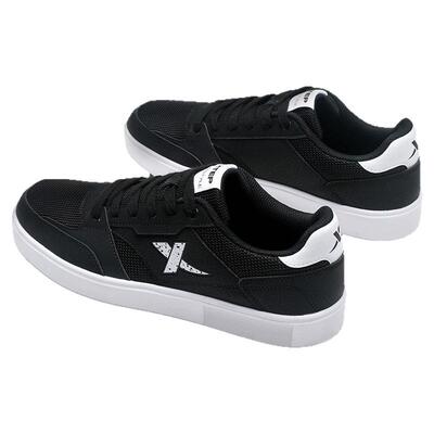 特步男鞋2026新款夏季网面透气板鞋官方正品休闲鞋子黑色运动鞋男