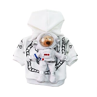 Космонавт, белая утепленная толстовка