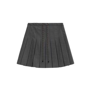 CONCISE-WHITE简白2025秋冬新款抽绳百褶裙休闲百搭半身裙女