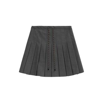 CONCISE-WHITE简白2025秋冬新款抽绳百褶裙休闲百搭半身裙女