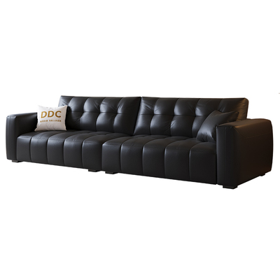 DDC极窄真皮沙发小户型中古风