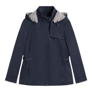 Aquascutum/雅格狮丹秋冬新品时尚女可脱卸帽修身外套Q5050EL021